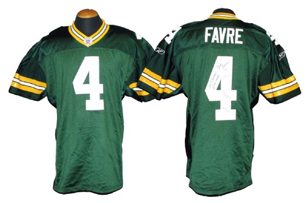2002 Brett Favre Green Bay Packers Game-Used and Signed Jersey With Favre LOA