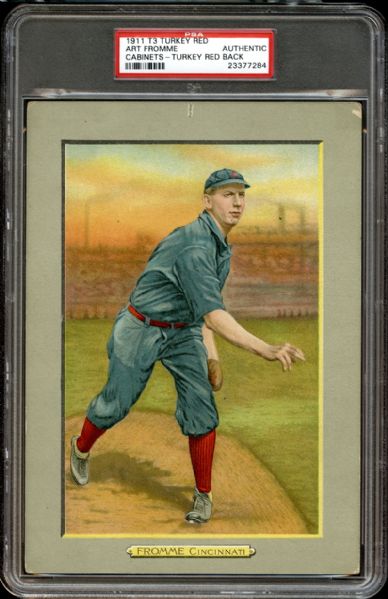 1911 T3 Turkey Red #93 Art Fromme Ad Back PSA AUTHENTIC