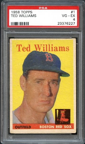 1958 Topps #1 Ted Williams PSA 4 VG/EX