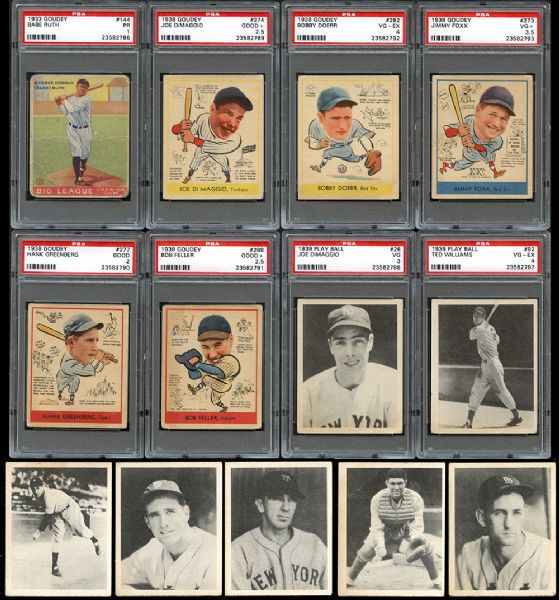 1930s/40s Large Shoebox Collection of (263) With Many Stars and HOFers