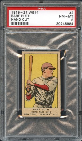 1919 W514 Babe Ruth PSA 8 NM/MT- One Of Two Copies Graded PSA 8 NM/MT By PSA, Possibly The First Card To Feature Ruth As A Yankee