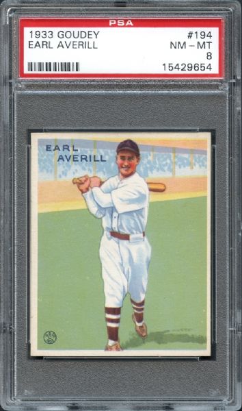 1933 Goudey #194 Earl Averill PSA 8 NM/MT
