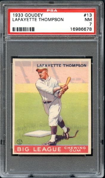 1933 Goudey #13 Lafayette Thompson PSA 7 NM