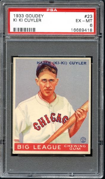 1933 Goudey #23 Ki Ki Cuyler PSA 6 EX/MT