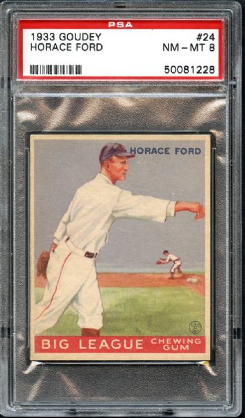 1933 Goudey #24 Horace Ford PSA 8 NM/MT
