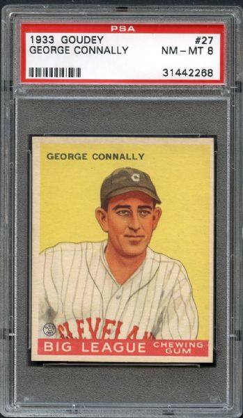 1933 Goudey #27 George Connally PSA 8 NM/MT