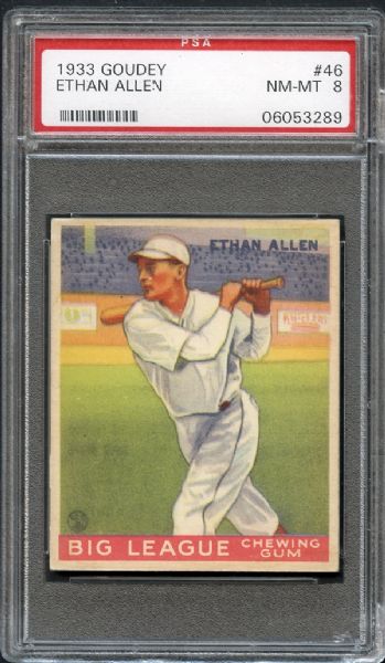1933 Goudey #46 Ethan Allen PSA 8 NM/MT
