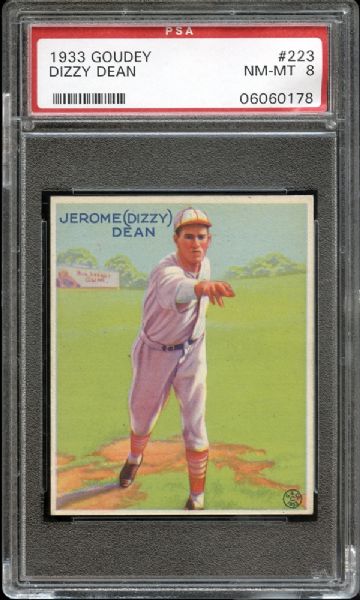 1933 Goudey #223 Dizzy Dean PSA 8 NM/MT