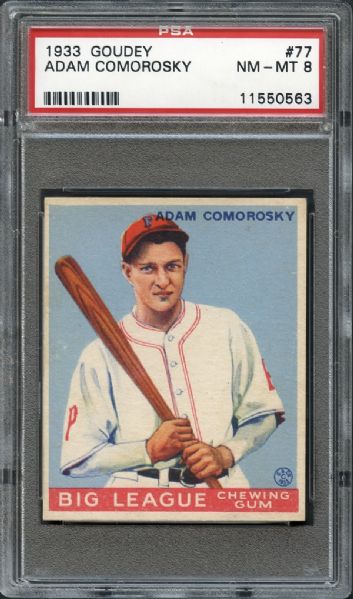1933 Goudey #77 Adam Comorosky PSA 8 NM/MT