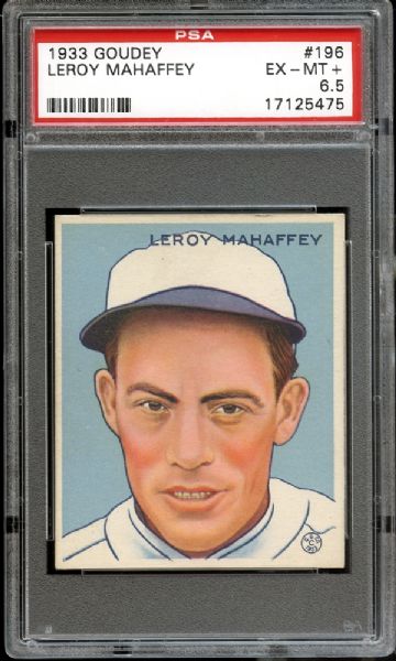 1933 Goudey #196 Leroy Mahaffey PSA 6.5 EX/MT+