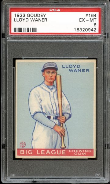 1933 Goudey #164 Lloyd Waner PSA 6 EX/MT