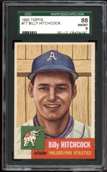 1953 Topps #17 Billy Hitchcock SGC 88 NM/MT 8