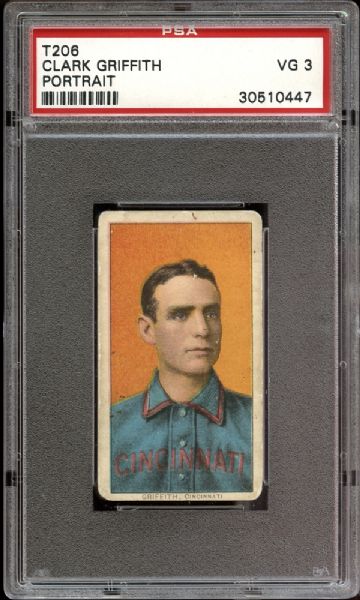 1909-11 T206 Clark Griffith "Portrait" PSA 3 VG