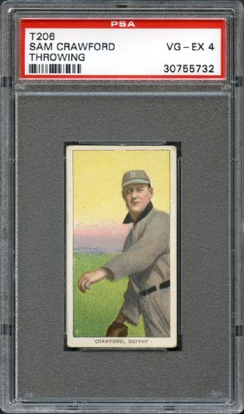 1911 T206 Sam Crawford "Throwing" PSA 4 VG/EX