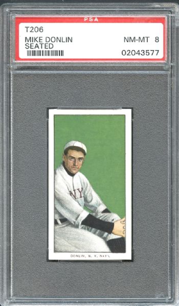 1909-11 T206 Mike Donlin "Seated" PSA 8 NM/MT