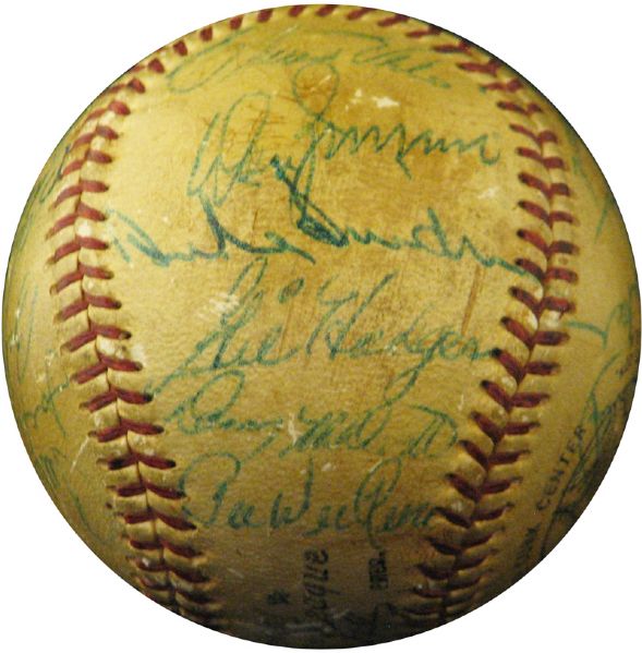 1958 Los Angeles Dodgers Team-Signed ONL (Giles) Ball