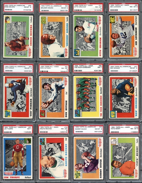 1955 Topps All-American Complete High-Grade Set All PSA Graded with 7.91 GPA
