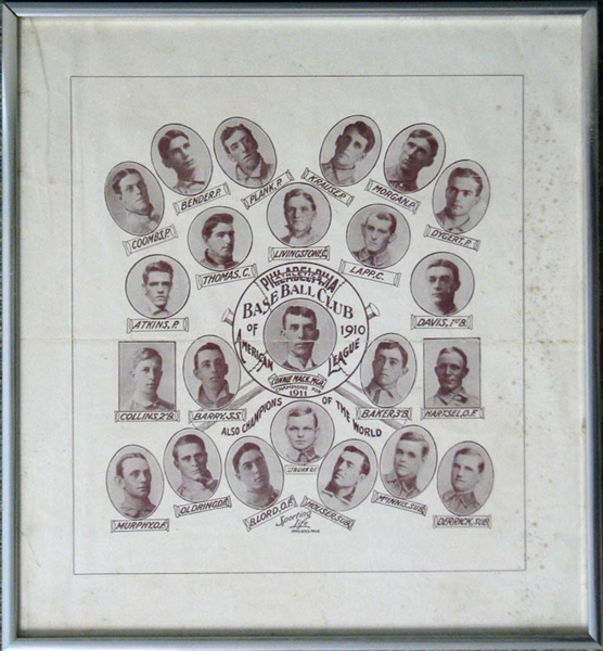 1910 W601 Sporting Life Team Composite World Champion Philadelphia Athletics
