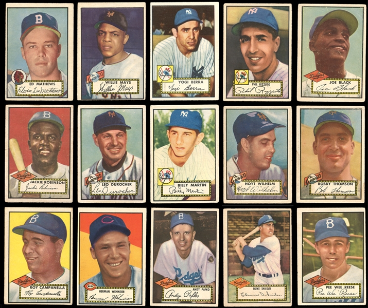 1952 Topps Near Complete Set (406/407) Missing Only Mantle