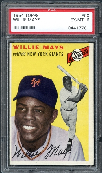 1954 Topps #90 Willie Mays PSA 6 EX/MT