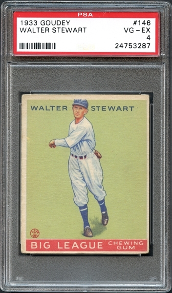 1933 Goudey #146 Walter Stewart PSA 4 VG/EX