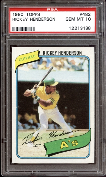 1980 Topps #482 Rickey Henderson PSA 10 GEM MINT