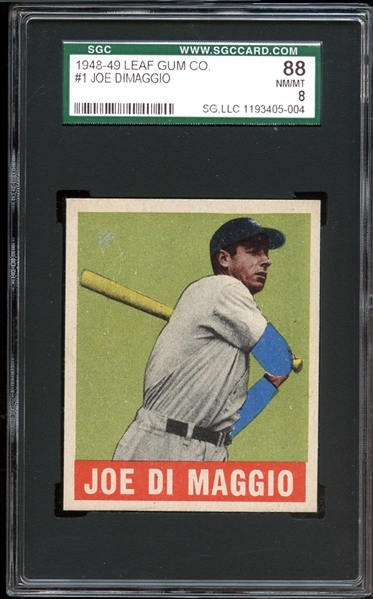 1948 Leaf #1 Joe DiMaggio SGC 88 NM/MT 8