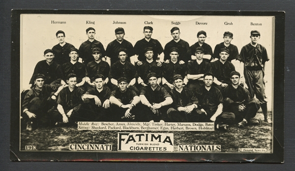 1913 T200 Fatima Team Card Cincinnati Nationals 