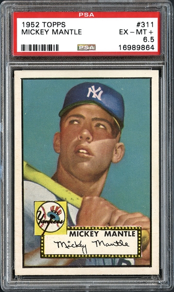 1952 Topps #311 Mickey Mantle PSA 6.5 EX/MT+ Presents Like An Outstanding High End NM/MT Example