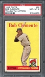 1958 Topps #52 Bob Clemente Yellow Letters PSA 8 NM/MT