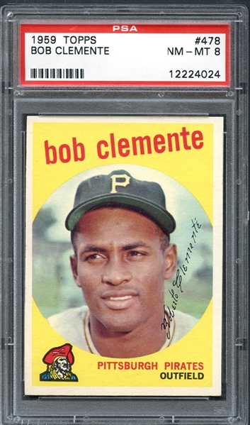 1959 Topps #478 Bob Clemente PSA 8 NM/MT