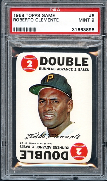 1968 Topps Game #6 Roberto Clemente PSA 9 MINT