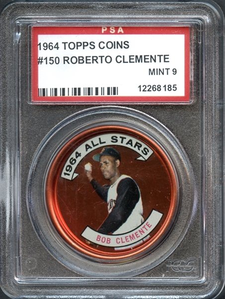 1964 Topps Coins #150 Roberto Clemente PSA 9 MINT