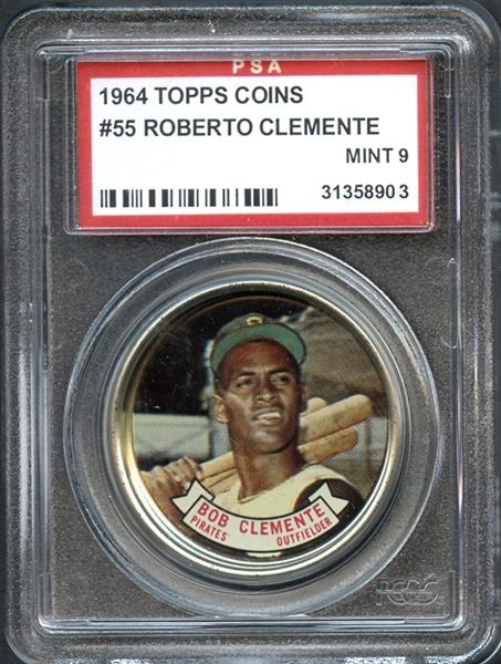 1964 Topps Coins #55 Roberto Clemente PSA 9 MINT