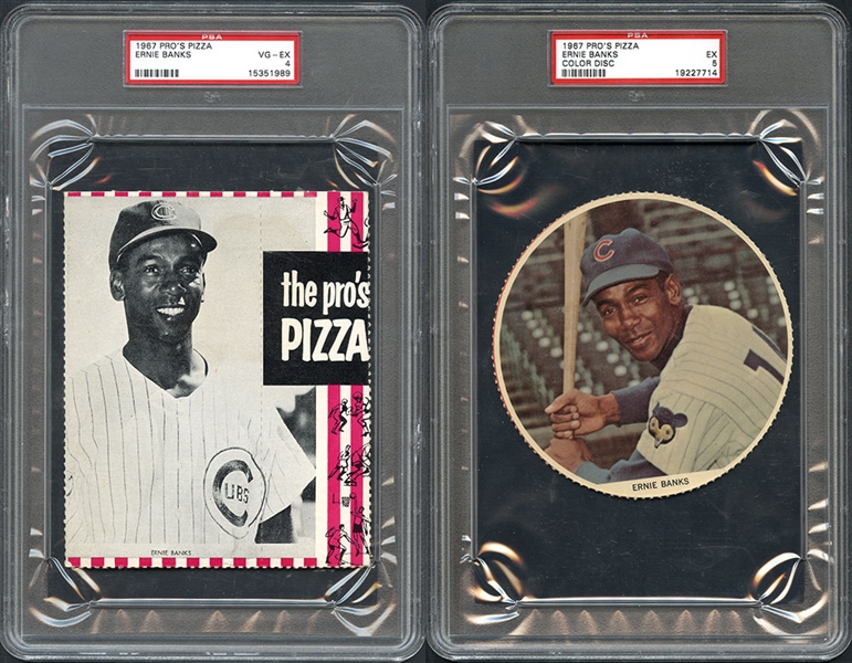 1967 Pros Pizza Group of (2) Ernie Banks