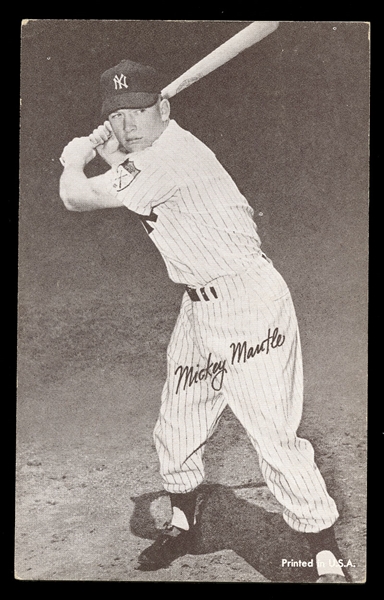 1962 Exhibits Stat Back Mickey Mantle