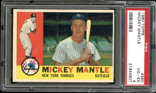 1960 Topps #350 Mickey Mantle PSA 4 VG/EX