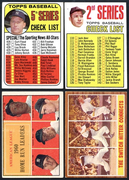 Group of (4) 1960s Baseball Cards