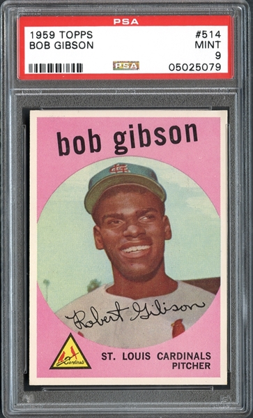 1959 Topps #514 Bob Gibson PSA 9 MINT