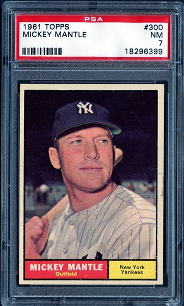 1961 Topps #300 Mickey Mantle PSA 7 NM
