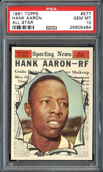 1961 Topps #577 Hank Aaron PSA 10 GEM MINT