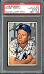 1952 Bowman #101 Mickey Mantle Autographed card PSA/DNA 9 MINT