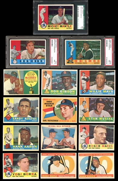 1960 Topps Complete Set with (3) PSA/SGC Graded