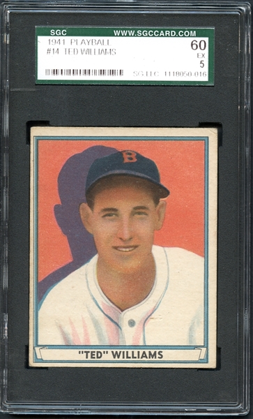 1941 Playball #14 Ted Williams SGC 60 EX 5