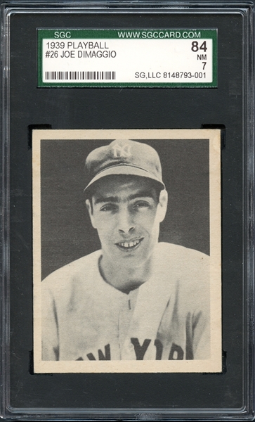 1939 Playball #26 Joe DiMaggio SGC 84 NM 7