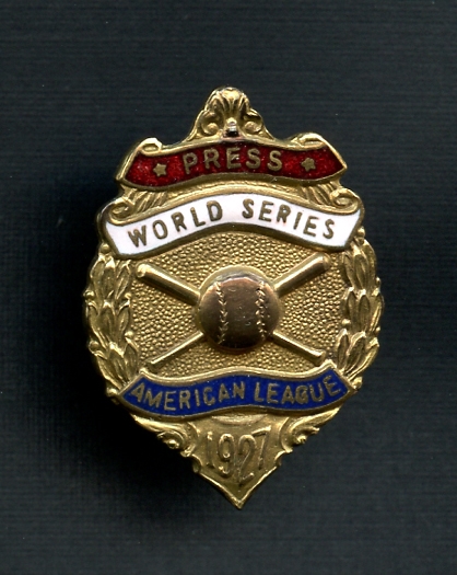 Gorgeous 1927 New York Yankees World Series Press Pin- The Finest We Have Ever Offered