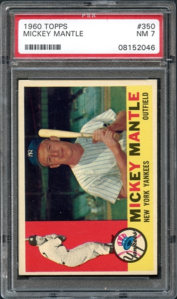 1960 Topps #350 Mickey Mantle PSA 7 NM
