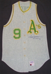 1969-70 Reggie Jackson Oakland As Game Worn Green Mist Vest Style Flannel Jersey MEARS A8.5