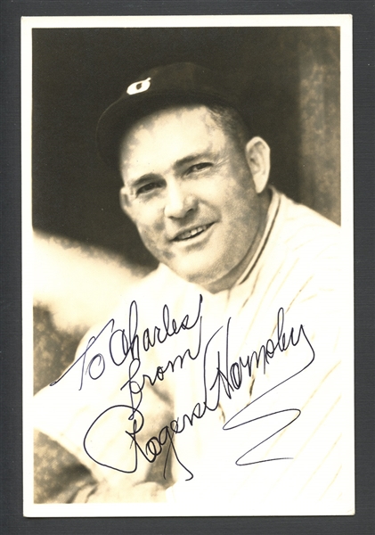 Rogers Hornsby Signed Type I George Burke Photograph