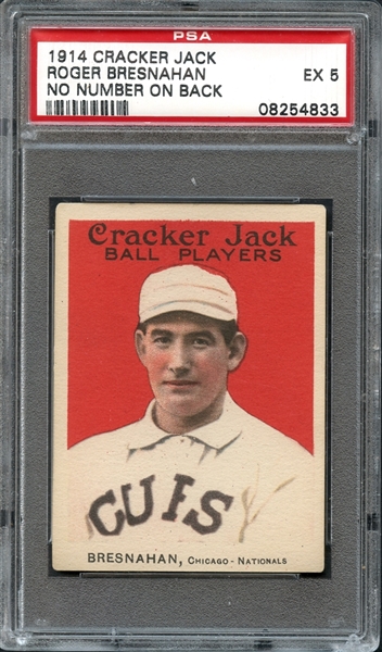 1914 Cracker Jack Roger Bresnahan No Number on Back PSA 5 EX